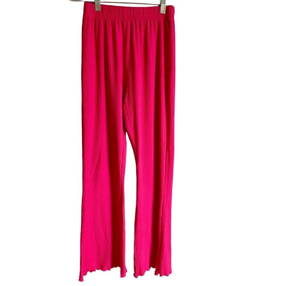 Star Dust Ribbed Pink Pull On Pants Women's Size Small